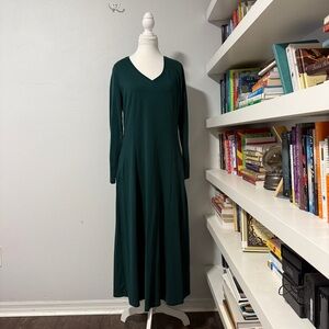 Jason Wu Deep Green Long Sleeve V Neck Knit Dress Size M
